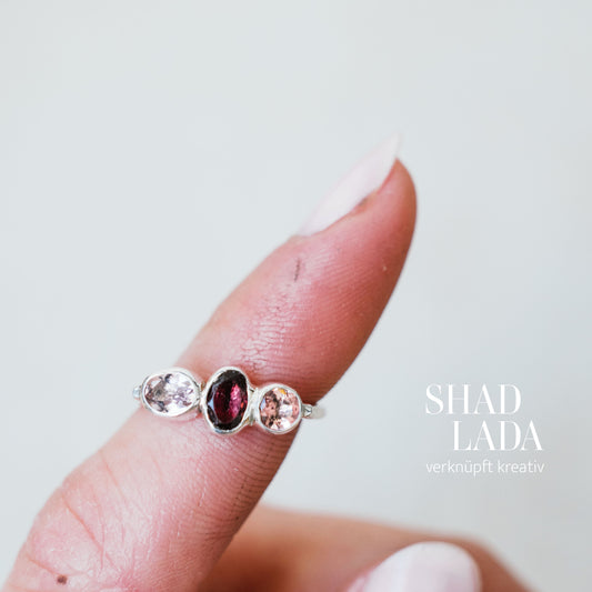 Ring ROSE SILVER aus Silber mit Turmalinen (Größe 51)