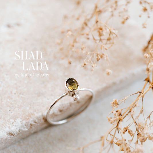 Ring SILVER KHAKI aus Silber mit Turmalin (Größe 53)