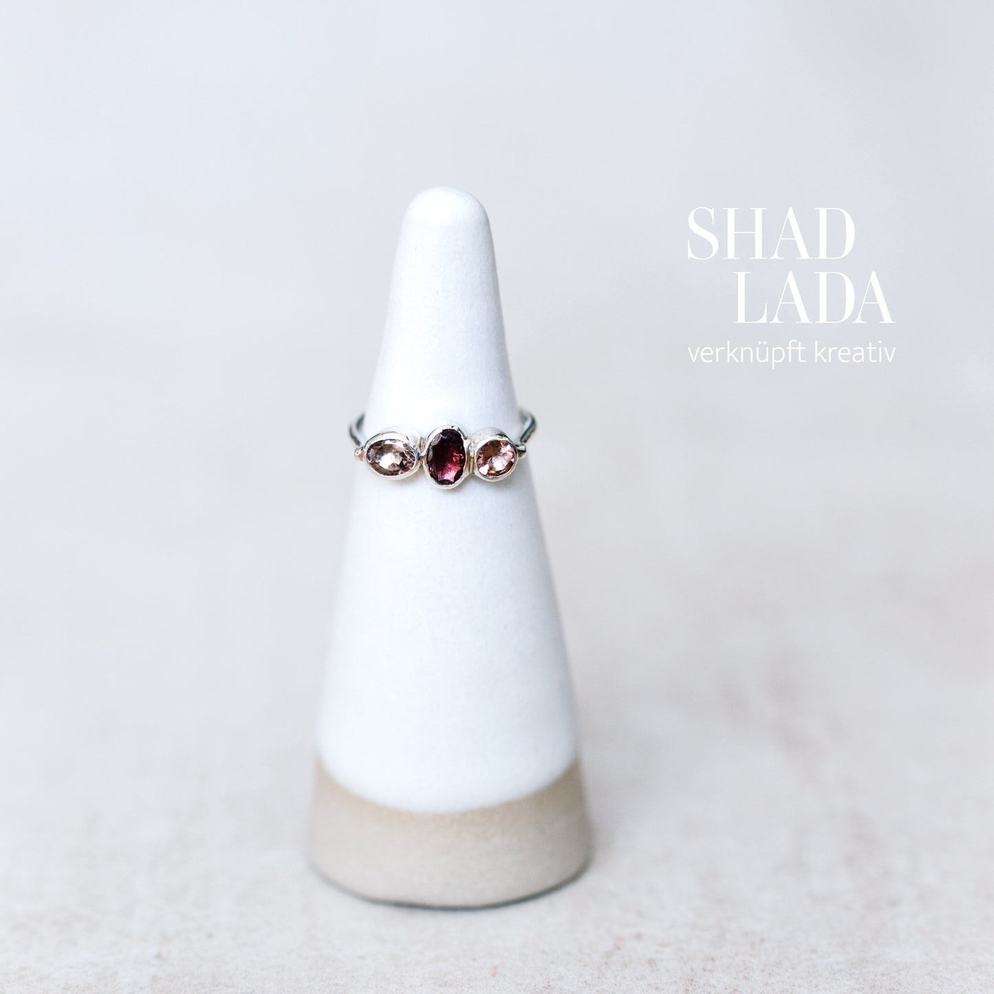 Ring ROSE SILVER aus Silber mit Turmalinen (Größe 51)