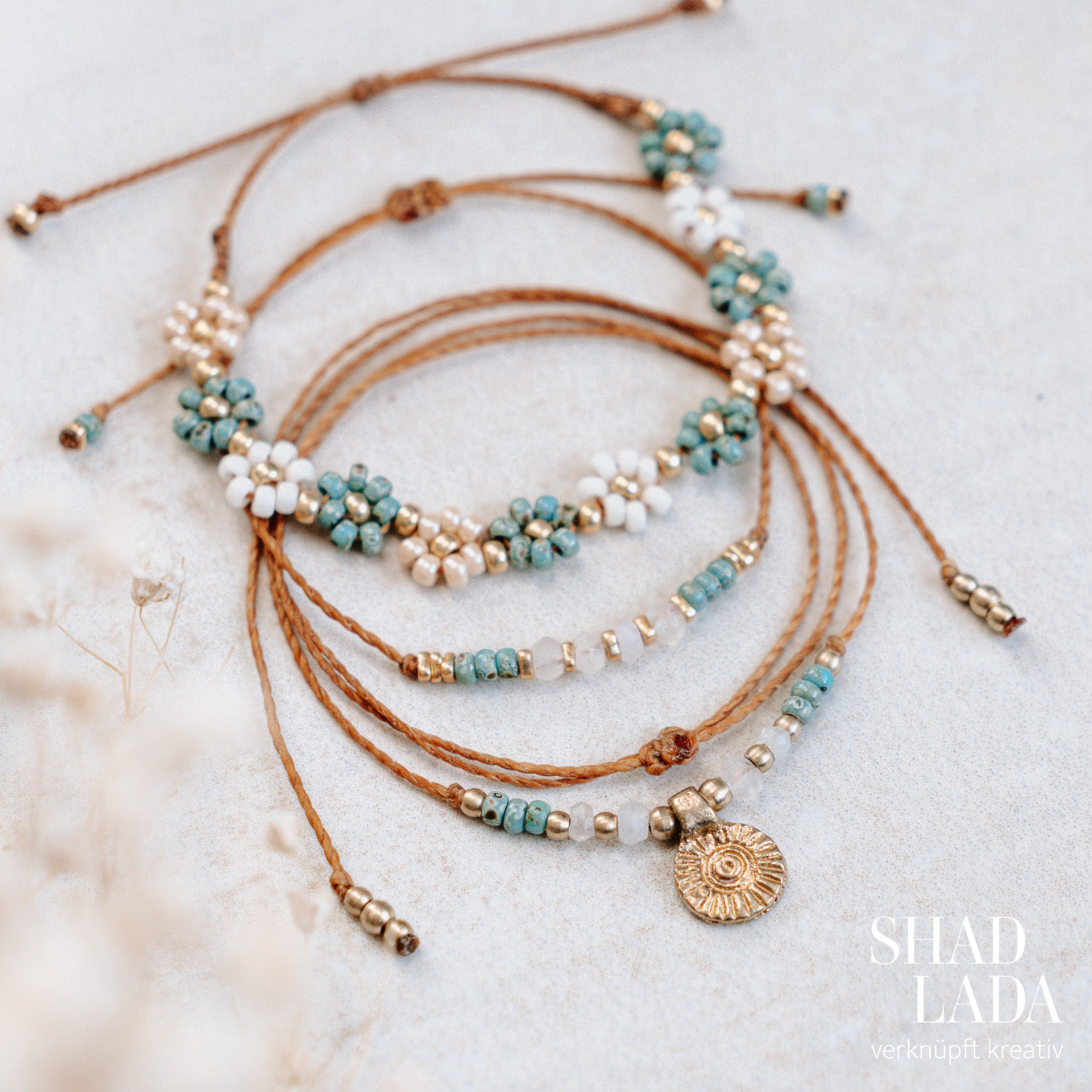 Makramee Schmuckset, Kette und Armbänder