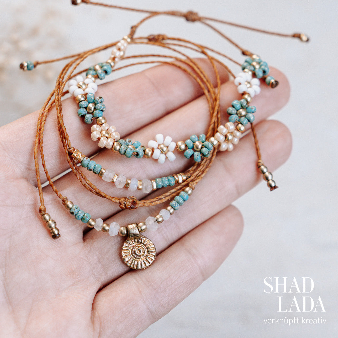 Makramee Schmuckset, Kette und Armbänder