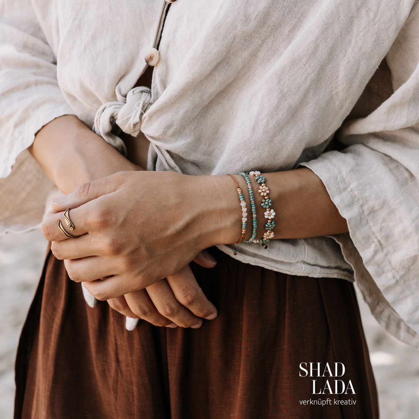 Makramee Schmuckset, Kette und Armbänder