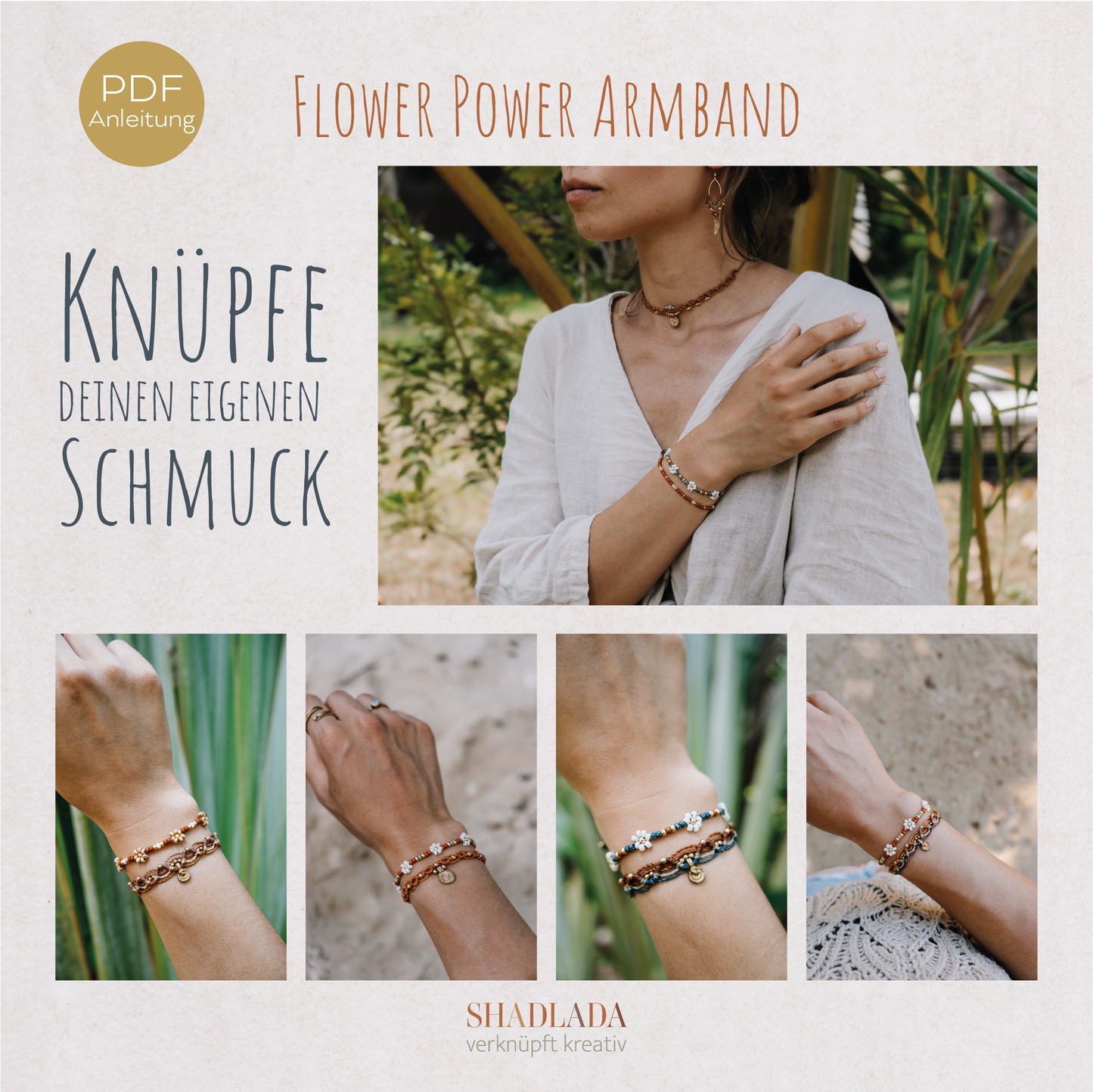 PDF Anleitung Armband FLOWER POWER