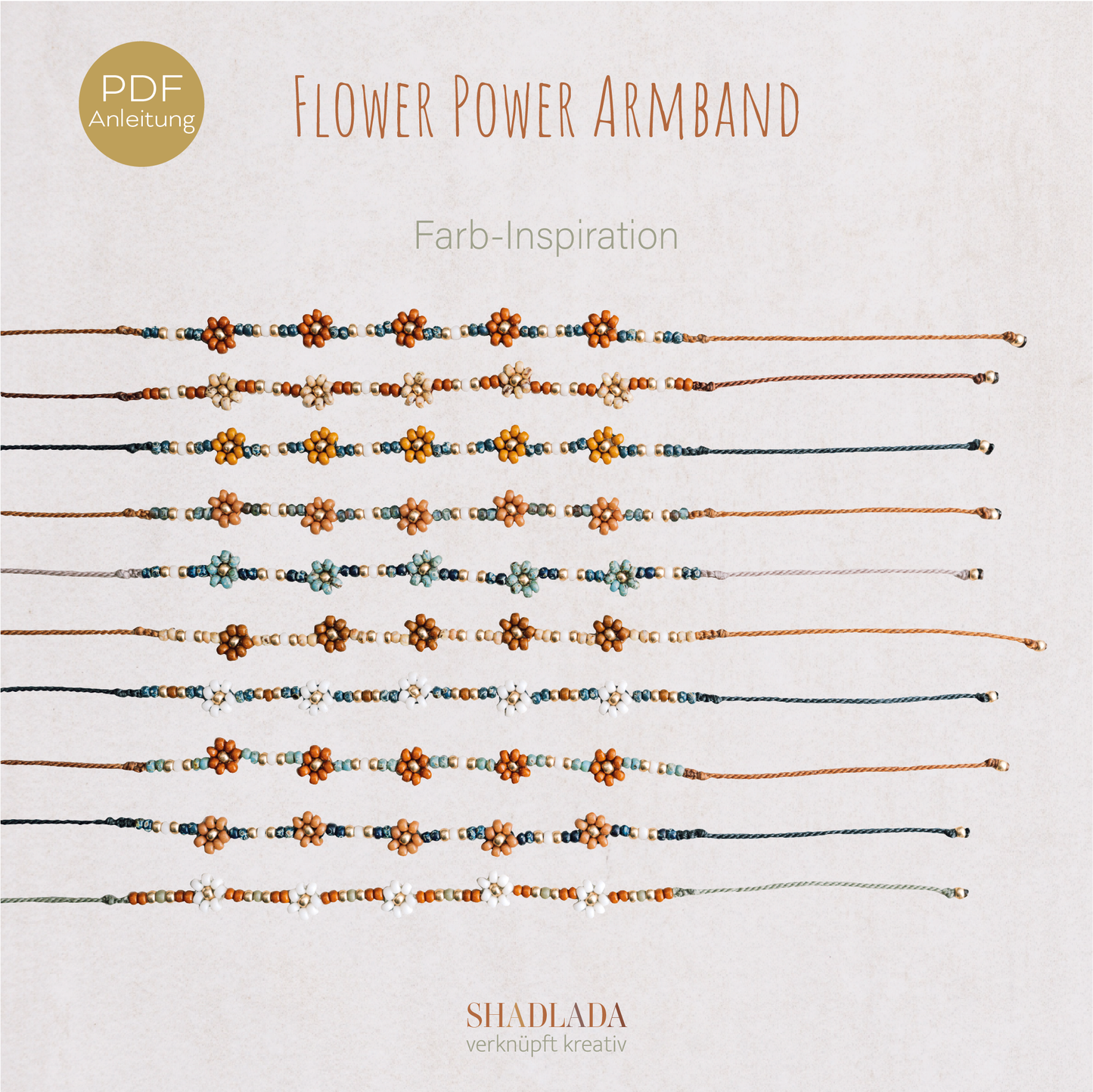 PDF Anleitung Armband FLOWER POWER