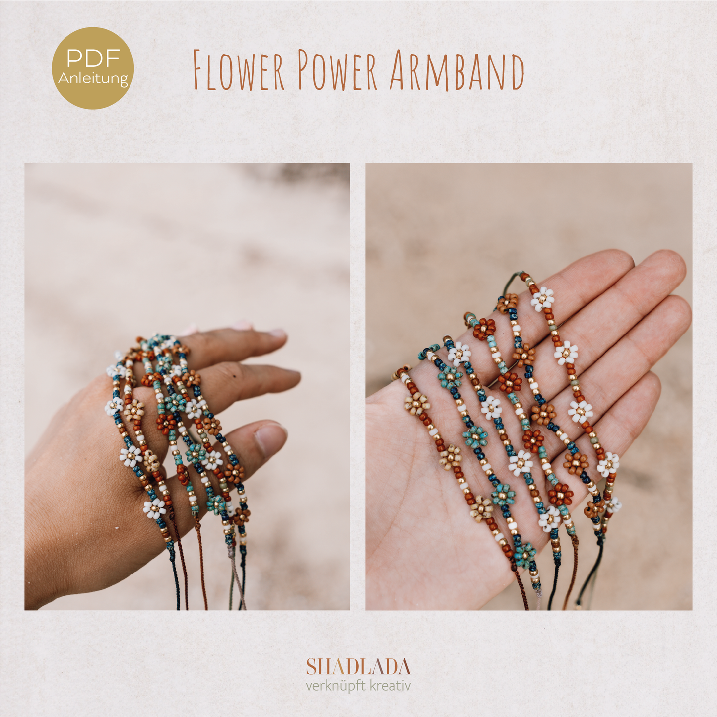 PDF Anleitung Armband FLOWER POWER