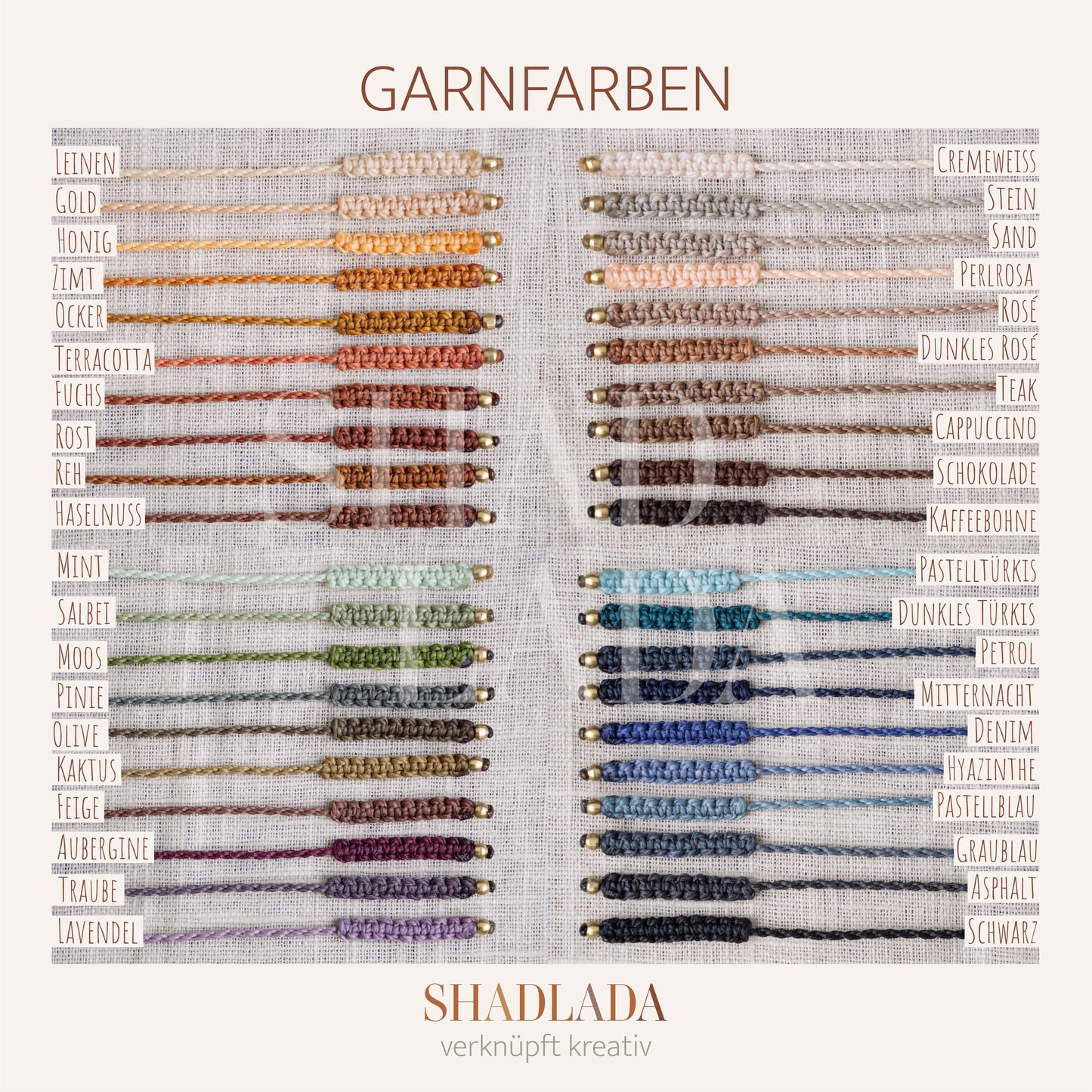 5 m gewachstes Makramee Garn 1 mm