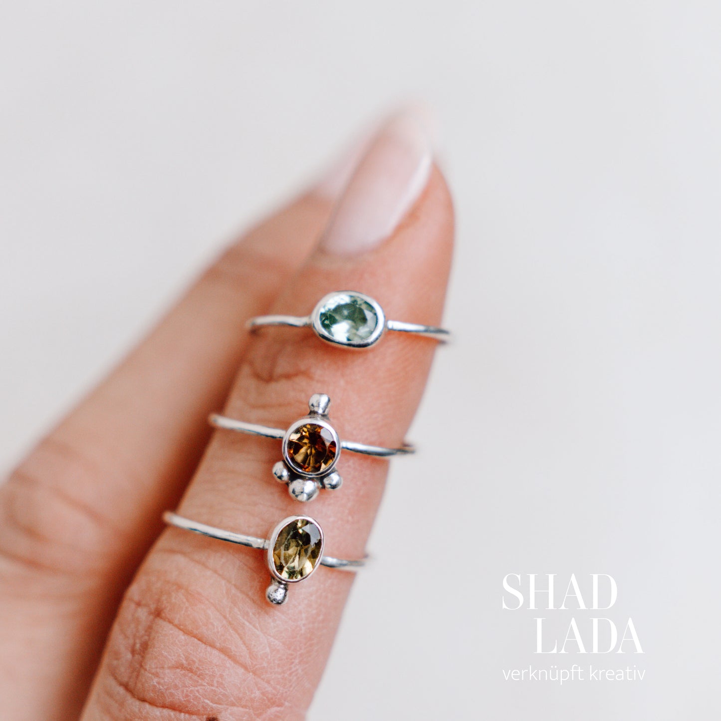 Ring SILVER KHAKI aus Silber mit Turmalin (Größe 53)