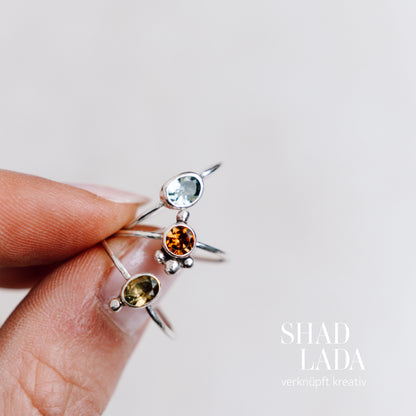 Ring SILVER KHAKI aus Silber mit Turmalin (Größe 53)