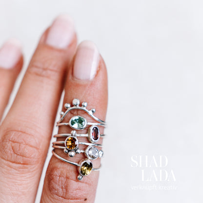 Ring SILVER MAROON aus Silber mit Turmalin (Größe 53)