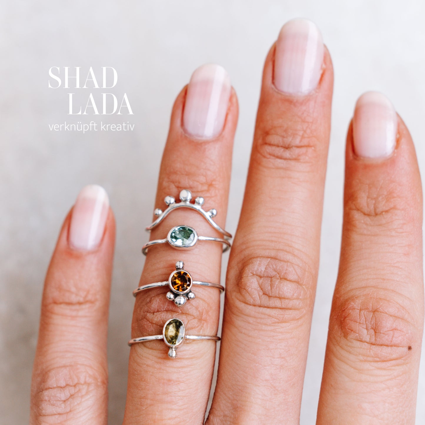 Ring SILVER KHAKI aus Silber mit Turmalin (Größe 53)