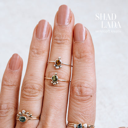 Ring SILVER SIENNA aus Silber mit Turmalin (Größe 51)