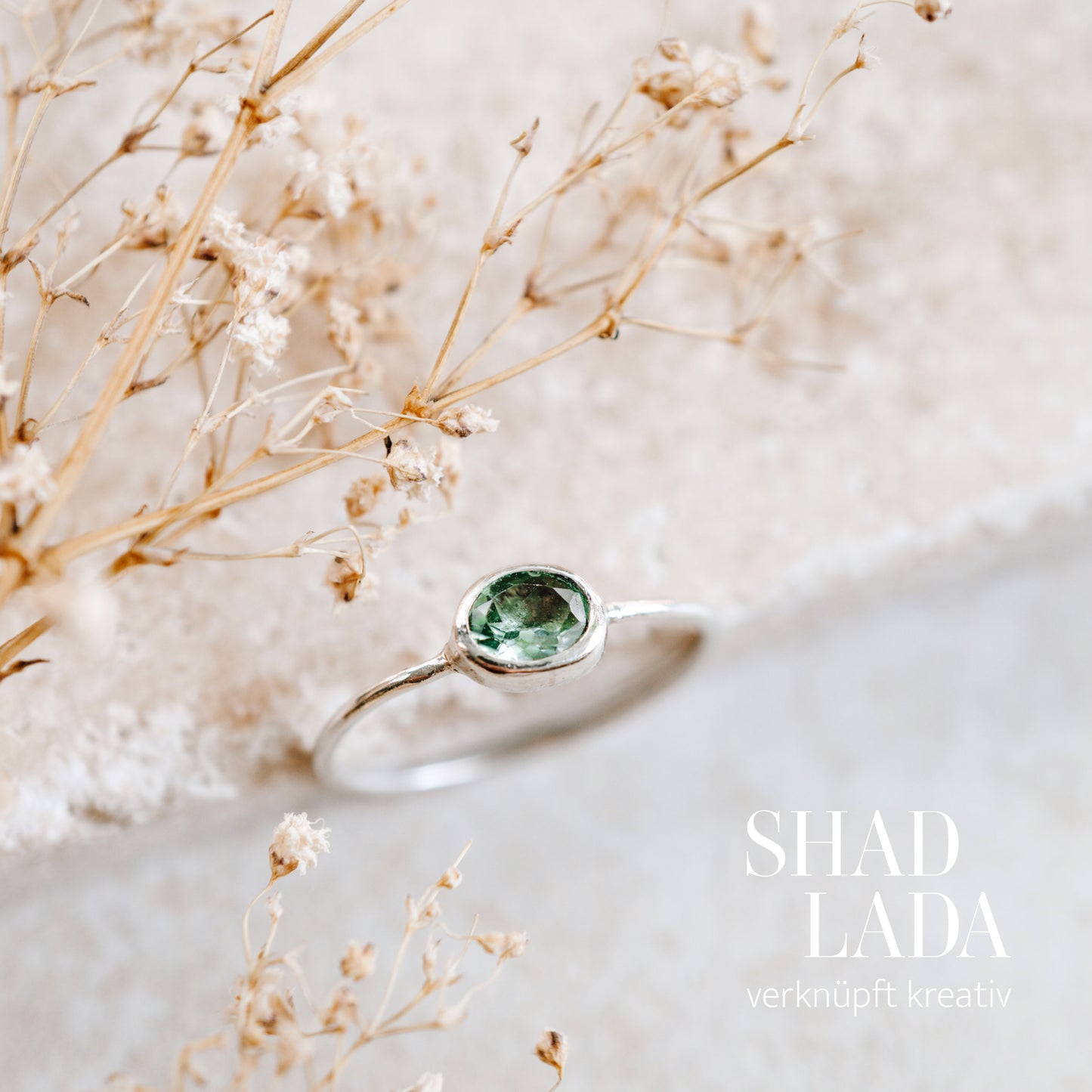 Ring SILVER SAGE aus Silber mit Turmalin (Größe 51 1/2)