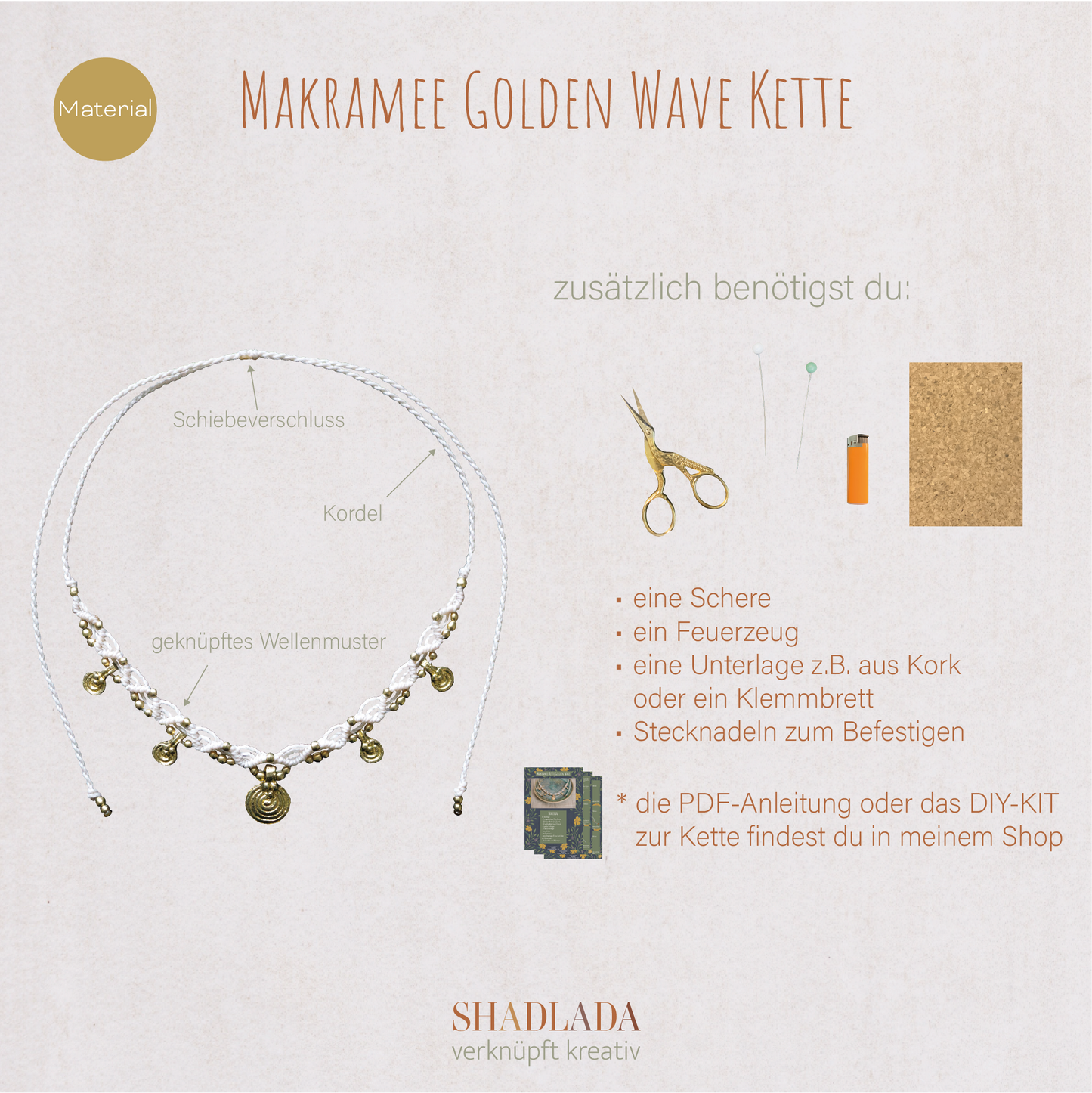 Material für die Kette GOLDEN WAVE