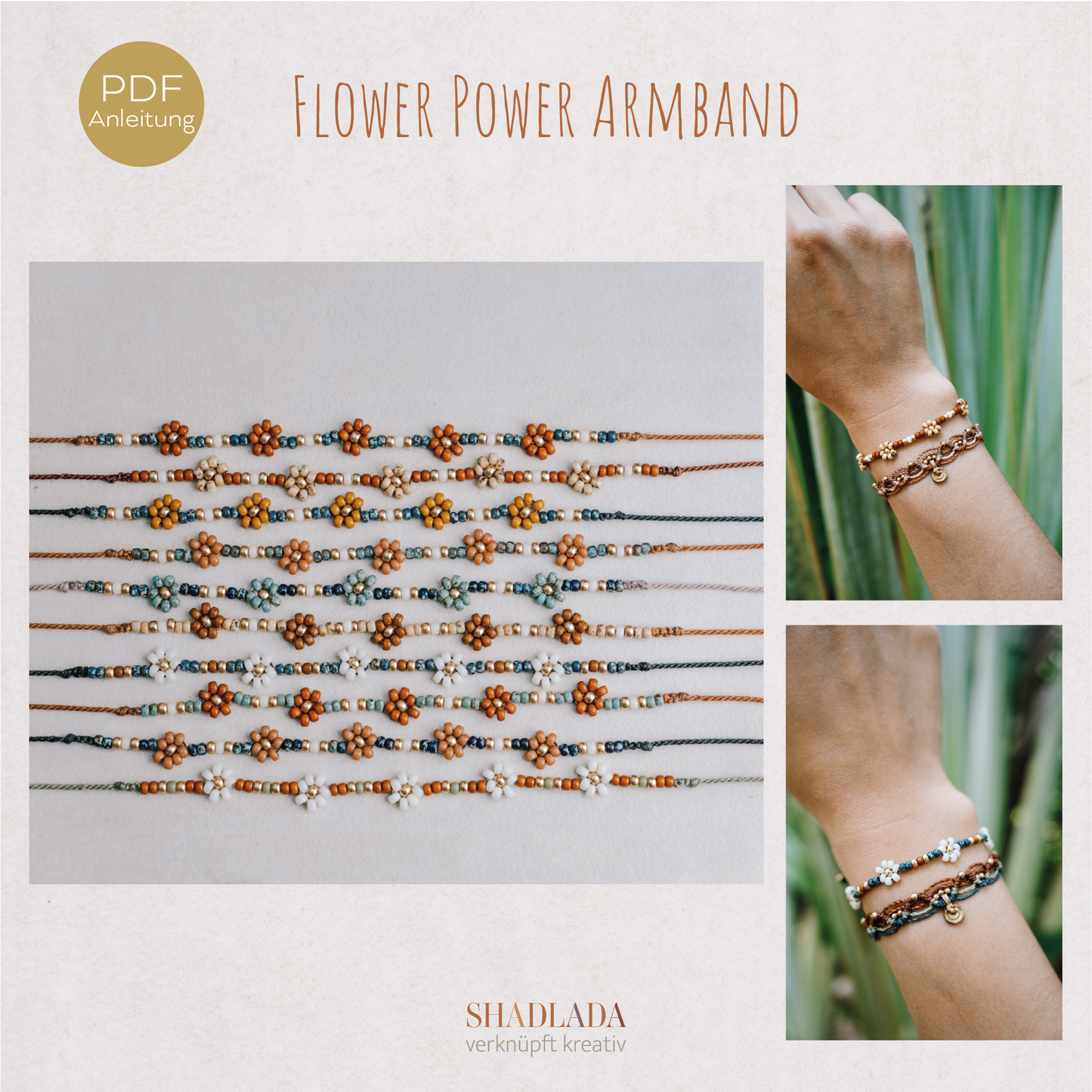 PDF Anleitung Armband FLOWER POWER