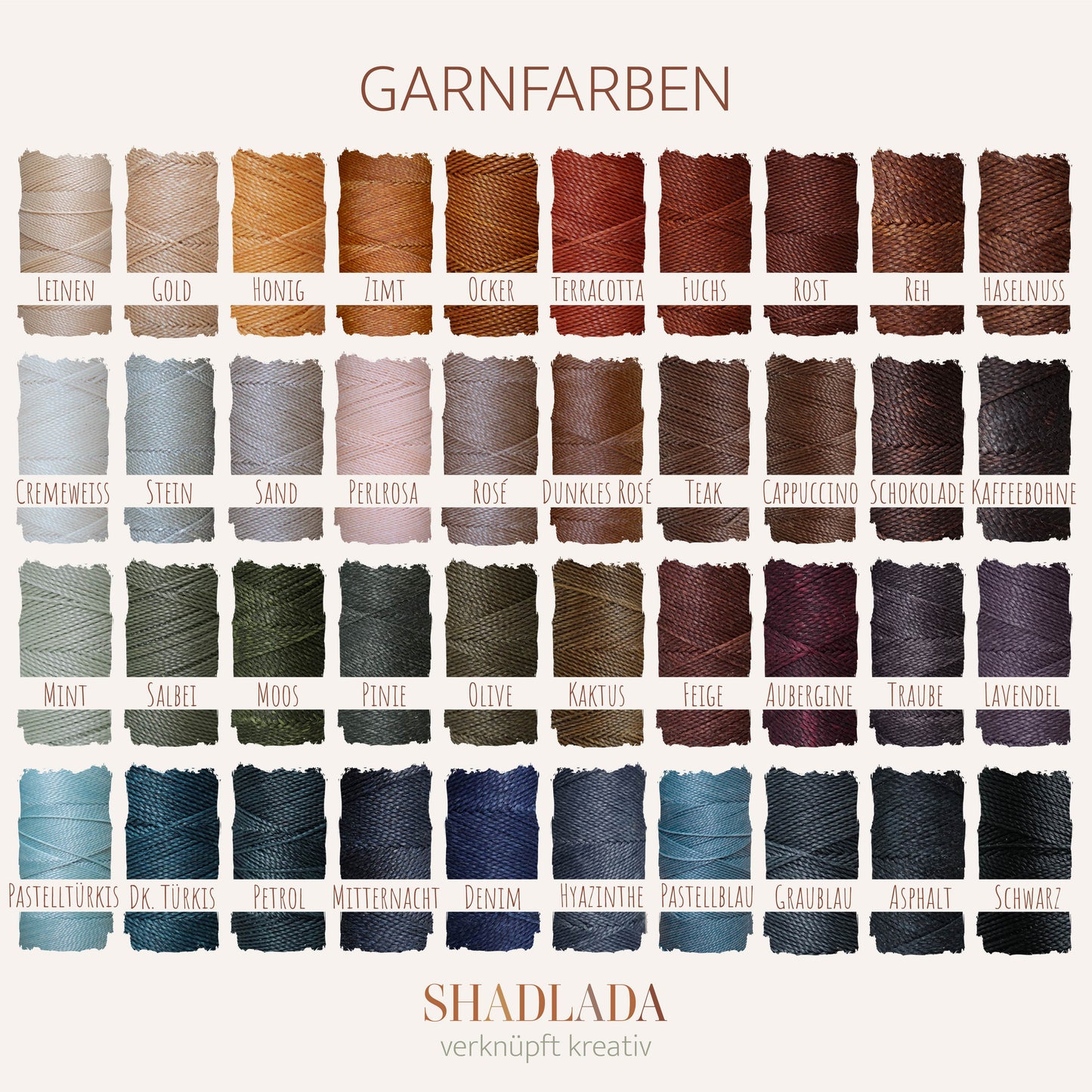15 m gewachstes Makramee Garn 1 mm