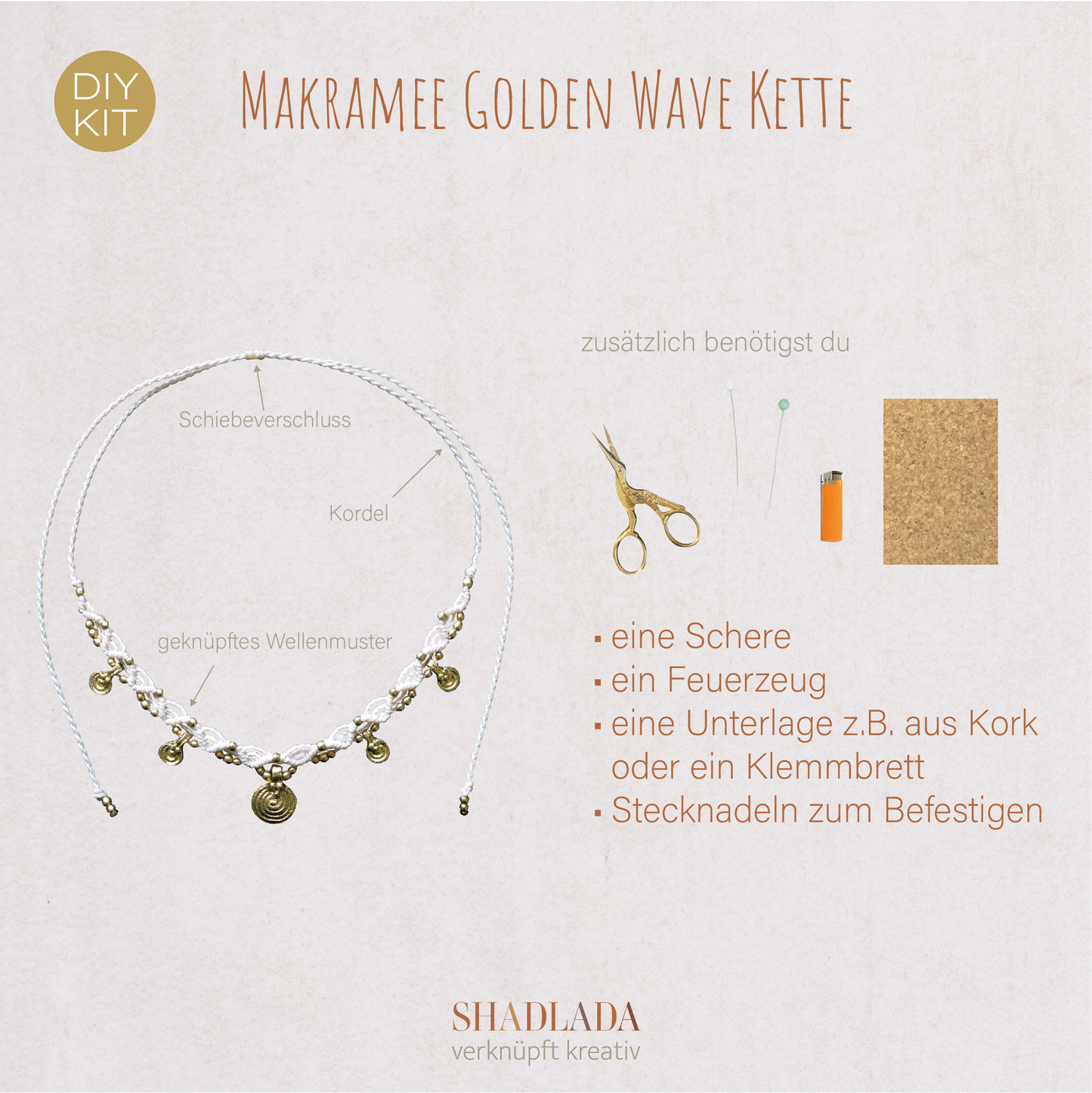 DIY Kit Kette GOLDEN WAVE